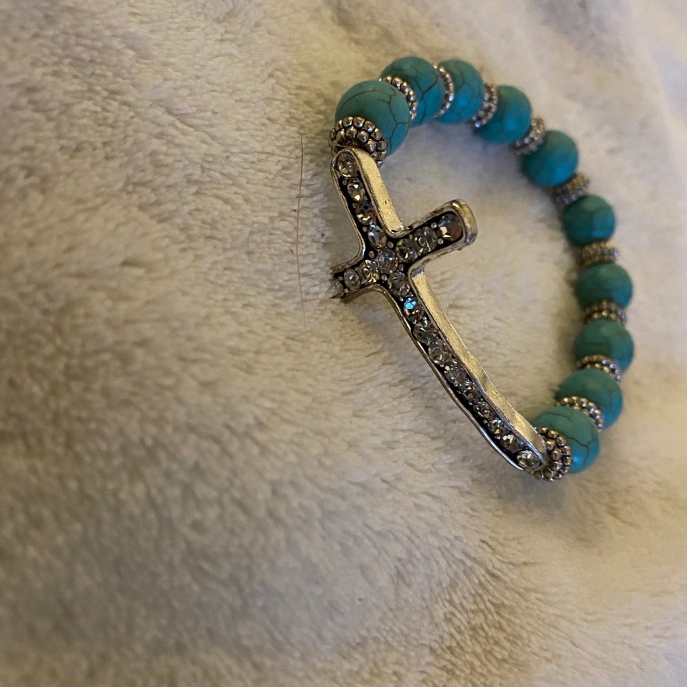 Cross turquoise bracelet